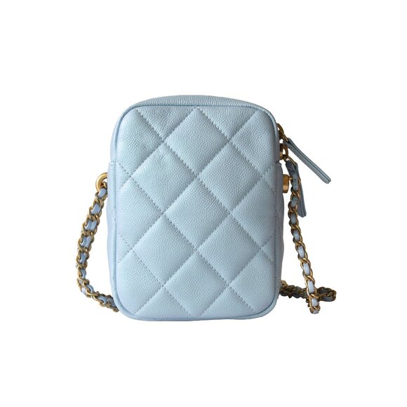 Chanel Caviar Quilted Small Vertical Vanity Bag Light Blue - Picture 2 of 6